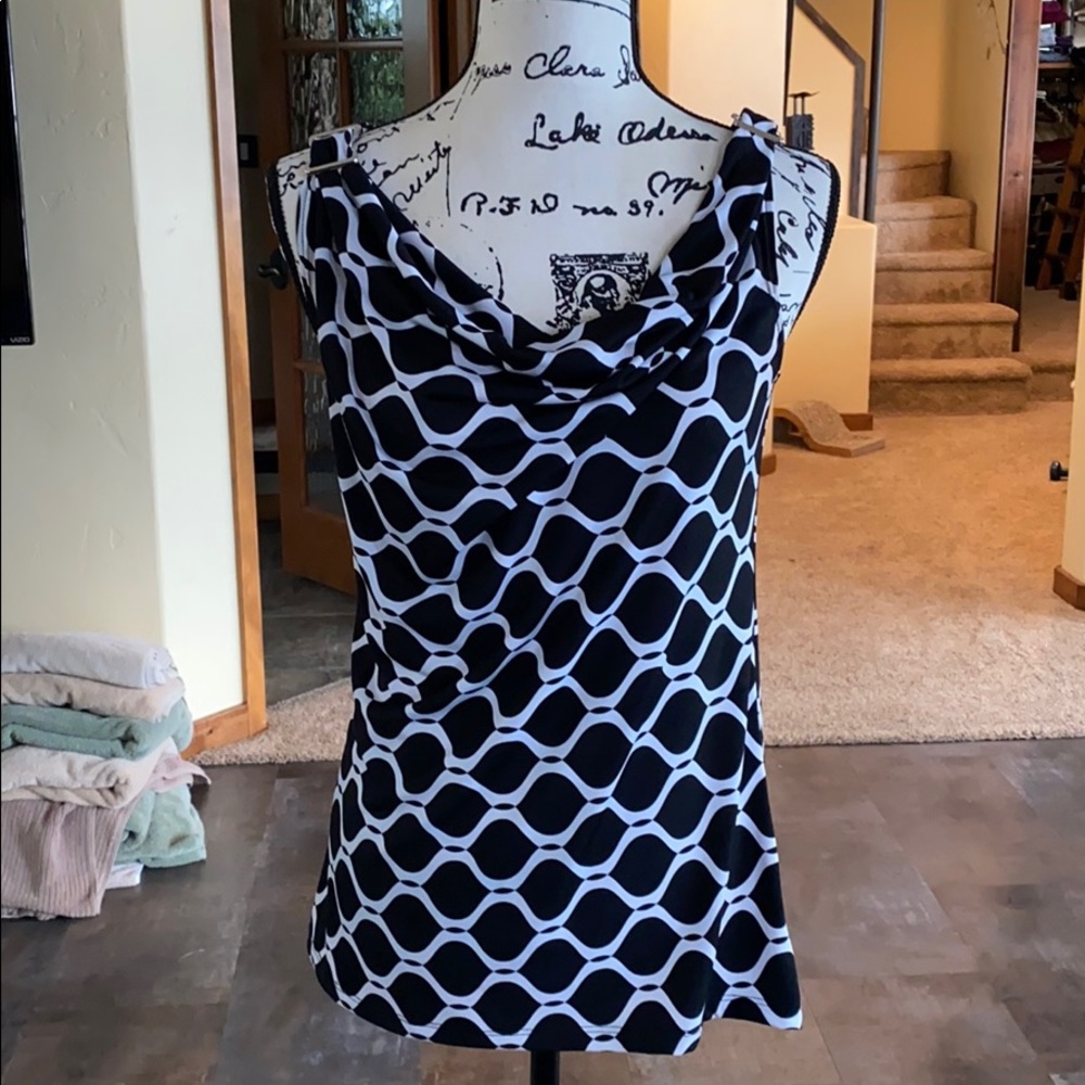Love Life Live Black and White Blouse